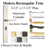 LARGE MULTI POINT ENTRY HANDLE SET - MODERN AMERICAN KEY BELOW