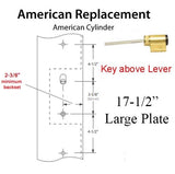 LARGE 3" X 17-1/2 SANDCAST BRONZE ARCHED HANDLESET, KEY ABOVE LEVER