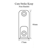 12mm Air Gap, 9mm Axis Non-Handed Cam Strike Keep