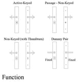 LARGE MULTI POINT ENTRY HANDLE SET - MELROSE AMERICAN KEY BELOW