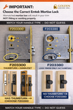 Emtek F20 Standard Mortise Lock Box ONLY; Thumb by Lever or Knob - F203300
