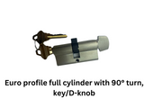 Euro profile full cylinder with 90° turn, key/D-knob - 3374366