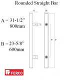 G-U FERCO ROUNDED 31-1/2" STRAIGHT PULL - STAINLESS STEEL