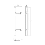 G-U FERCO ROUNDED 47-1/4" PULL HANDLE, 45 DEGREE OFFSET - STAINLESS STEEL