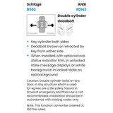 Schlage B562P Double Cylinder Deadbolt with OS-LOC/IS-LOC Dual-Sided Occupancy Indicators