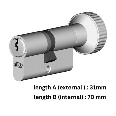 Ferco BKS Knob Cylinder Normal 8806N Size: Z31-K70 3 keys different