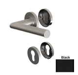 BELCANTO Half Handle Set and Rosettes, 1 - 3/4'' OR 2 - 1/4'' doors, Black