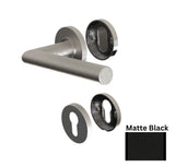 BELCANTO Half Handle Set and Rosettes, 1 - 3/4'' OR 2 - 1/4'' doors, Matte Black