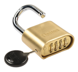 Chateau C-6650-CD 50mm Solid Brass 4-Wheel Resettable Combination Padlock, Carded