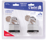 Chateau C-7645-2-CD-KA 45mm Laminated Steel Padlock Twin Pack, Keyed Alike (KA), Carded