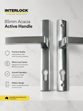 Acacia Active Handle Kit for 1-3/4" and 2-1/4" Doors - PVD Brushed Chrome