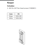 Marvin Gliding Window Latch Keeper