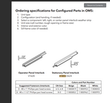 Marvin Elevate V1855 Stationary Panel Interlock - Choose Options