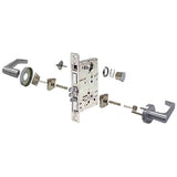 Cal-Royal NM8457SERHR Classroom Security Mortise Lock with Deadbolt – Left Hand (LH) – Satin Chrome (US26D)