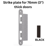 G-U Latch and deadbolt strike plate for 76mm (3'') thick doors, Black