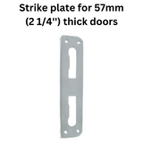 G-U Latch and deadbolt strike plate for r 57mm (2 1/4'') thick doors- Stainless Steel