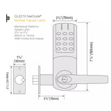 CodeLocks CL5000 ELECTRONIC Tubular Mortice Latch PVD B/Steel, NetCode