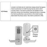 Schlage CO-100-MS-40-KP-RHO_J Electronic Mortise Lock with Keypad, Privacy Function, Rhodes Lever, Prepped for FSIC