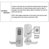 Schlage CO-100-MS-70-KP-RHO Electronic Mortise Lock with Keypad, Storeroom Function, Rhodes Lever