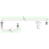 CPPW10X28AL Rockwell Glass Mounted Straight/Combination Push and Pull Handles &ndash; 10 x 28 in Aluminum