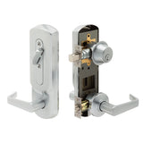 Schlage Commercial CS210-B500PD SAT PLY Entrance Single Locking Interconnected Lock - Saturn Lever, Saturn Rose/Plymouth Escutcheon