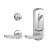 Schlage Commercial CS210-B500PD NEP PLY Entrance Single Locking Interconnected Lock - Neptune Lever, Saturn Rose/Plymouth Escutcheon