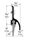 Cal-Royal BTSR-107 Door Bottom Sweep with Rain Drip made of Extruded Aluminum Retainer and Vinyl Insert