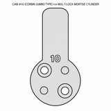 Cam #10 (CORBIN jumbo type) for MUL-T-LOCK Mortise Cylinder