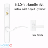 HOPPE HLS7 HANDLESET, MUNCHEN, M112P/2167N, KEYED ACTIVE, Pure White - 2744100