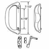 Interlock Patio Door Handle w/ Key, White 13-555WK