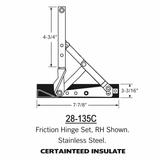 Certainteed Window Friction Hinge Set ,28-135C