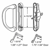 Interlock Sliding Glass Door Handle Keyed, White , 13-473WK