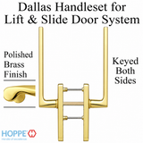HOPPE Dallas Handleset for Active Lift & Slide Door System – Keyed Both Sides – Polished Brass