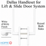 HOPPE Dallas Handleset for Active Lift & Slide Door System – Keyed Both Sides – White