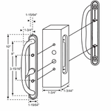 Amesbury Patio Door Handle Keyed, Antique Brass