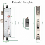 Interlock LCL Mortise Lock 40/92 with Extended Stainless-Steel Faceplate – DL01-0541