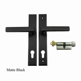 Hoppe Dallas Swing Door Handle Set, Matt Black, Active Version, 2 1/4” Door / OFFSET FOR INSWING - 10730082