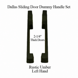 DALLAS DUMMY SLIDING DOOR HANDLE SET, HLS9000 GEARS LH 2-1/4" PANEL - RUSTIC UMBER