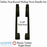 Dallas Non-Keyed Sliding Door handle set, HLS9000 gears RH 2-1/4 Panel - Rustic Umber