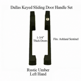 DALLAS KEYED SLIDING DOOR HANDLE SET, Ashland Sentinel LH 1-3/4" PANEL - RUSTIC UMBER