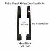 DALLAS KEYED SLIDING DOOR HANDLE SET, Ashland Sentinel LH 1-3/4" PANEL - MATTE BLACK