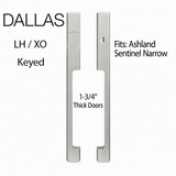 Dallas Keyed Sliding Door Handle For Ashland Sentinel Narrow, Left Handed 1-3/4" Doors, Alpine Frost