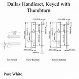 HOPPE Dallas M1643 /2161N /KV Pure White 2” thick Door Handle Set, 11694045