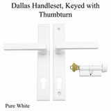 HOPPE Dallas Contemporary Lever Handle, Keyed Active with Thumbturn, M1643 / 2161N Set - Pure White