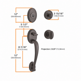 Baldwin Columbus Standard C Keyway Keyed Entry Handleset with Traditional Round Rose and Ellipse Knob on Interior