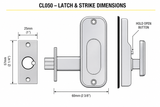 CodeLocks CL050 MECHANICAL Mini Lock Mortice Latch Hold Open SG