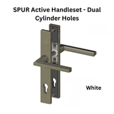Interlock SPUR Active Handleset - Dual Cylinder Holes, Operable Interior/Exterior, White
