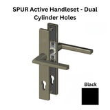 Interlock SPUR Active Handleset - Dual Cylinder Holes, Operable Interior/Exterior ,Black