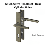 Interlock SPUR Active Handleset - Dual Cylinder Holes, Operable Interior/Exterior ,Dark Bronze
