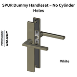 Interlock SPUR Dummy Handleset –  Fixed handles, No cylinder holes, White